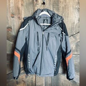 Men's Ski Jacket in Gray, Black, and Orange